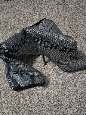 Sparkling Silver Women's High Heel Booties